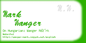 mark wanger business card